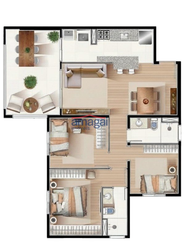 Planta Cidade Jardim - Apartamento Torre B