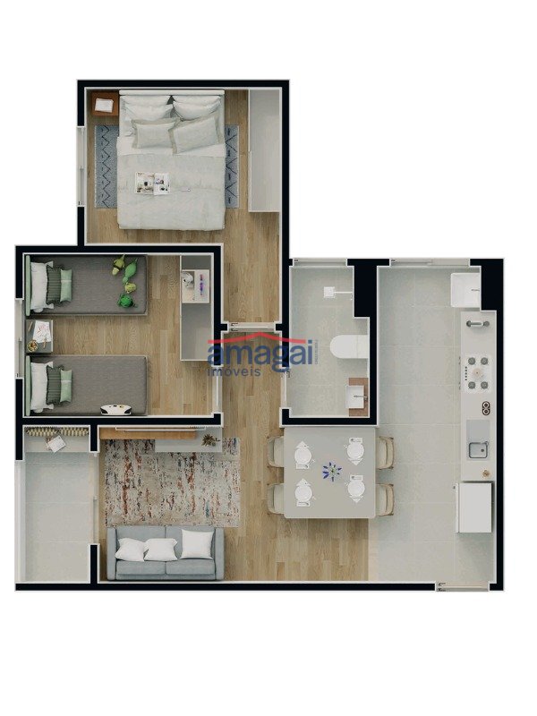 Planta Sou Viver Ravenna - Apartamento Tipo 1