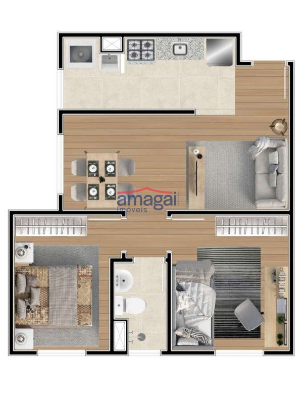 Planta Luzes do Primavera - Apartamento Tipo 1