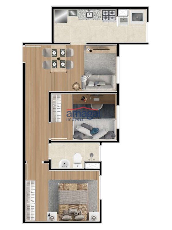 Planta Luzes do Primavera - Apartamento Tipo 2