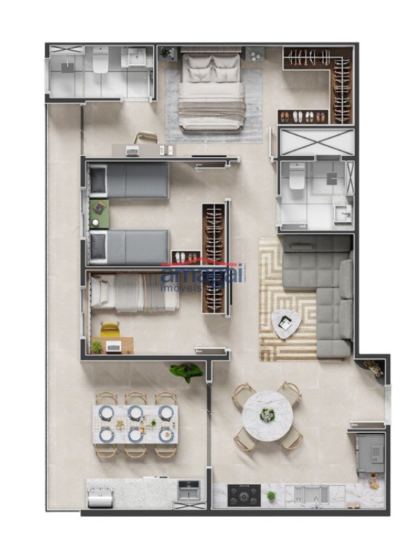 Planta Miraggio - Apartamento Tipo 2