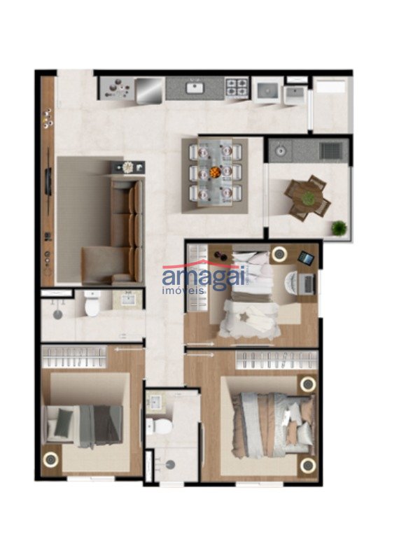 Planta Sky California - Apartamento Tipo 1