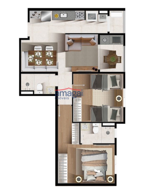 Planta Sky California - Apartamento Tipo 2